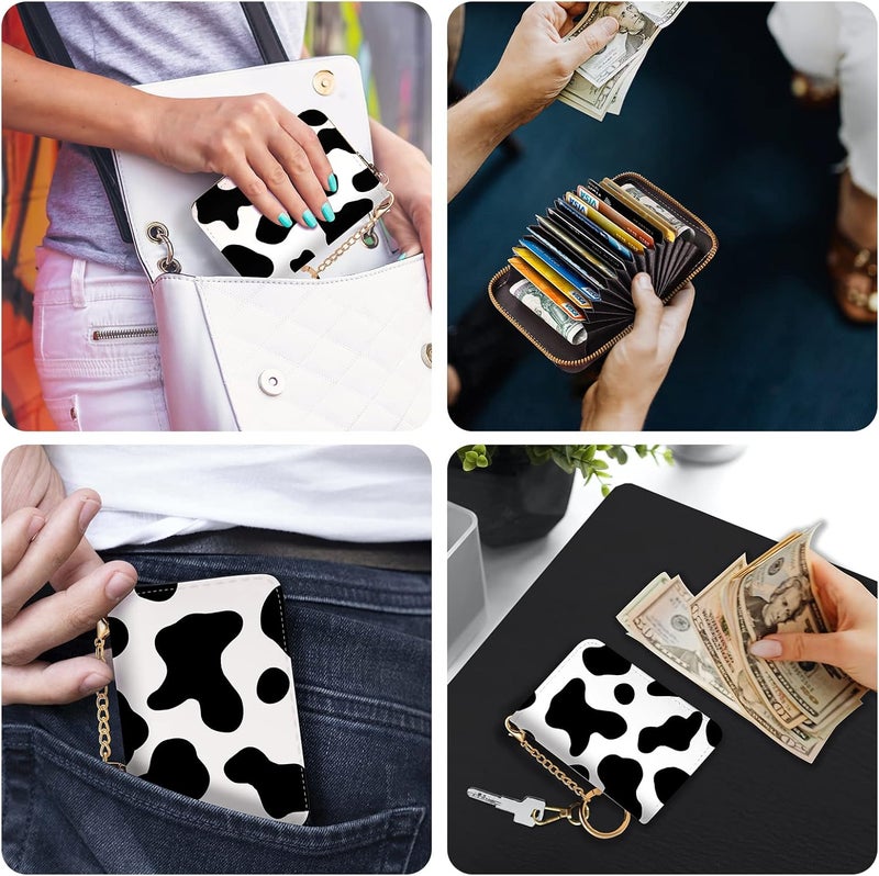 Yonlevres Credit Card Holder RFID Wallet, Small Card Holder Wallet for Women with Keychain Zipper, Funny Leather Print Credit Card Wallets Accordion Gift - Image 3